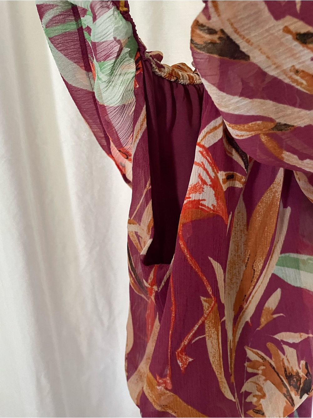 Express Red Floral Romantic Off-Shoulder Maxi Dress - Picture 9 of 14